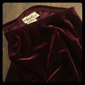 Long Red Velvet Skirt